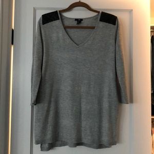H&M Sweater with faux leather shoulder detail